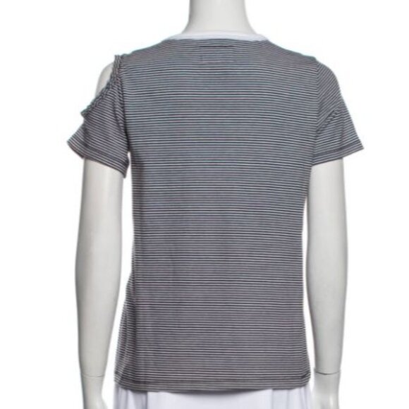 Current/Elliott Striped Cut-Out Heart T-Shirt - Picture 3 of 6